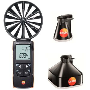 testo 417-1 комплект – анемометр (0,3…20 м/с, 0…+50 °C) з крильчаткою 100 мм та двома воронками