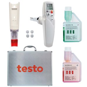 testo 205 комплект - pH метр для м'яса, грунту, косметики, молока, тіста, сиру, хлібу, фруктів, овочів, масла, йогурту, джему, солоних рідин, мила, миючих засобів