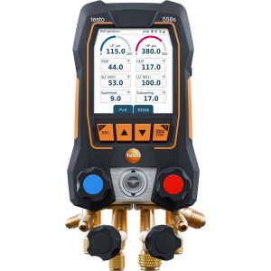 testo 558s - манометрический коллектор для заправки кондиционера с 4-ходовым блоком клапанов и Bluetooth