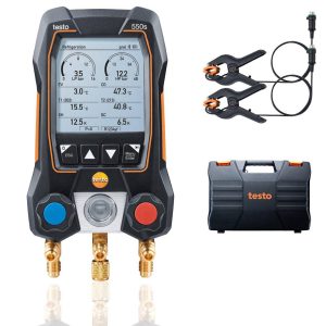 testo 550s Базовый комплект - манометрический коллектор для заправки кондиционера с 2-ходовым блоком клапанов и Bluetooth
