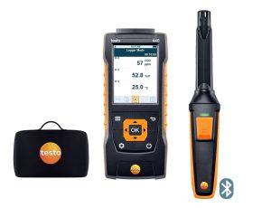 testo 440 комплект СО2 – газоаналізатор СО2 у повітрі (0…10 000 ппм, 0…+50 °C, 5…95 % ВВ, 700…1 100 гПа), аналізатор якості повітря