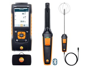 testo 440 комплект комфорт – газоаналізатор СО2 в повітрі (0…10 000 ппм, 0…+50 °C, 5…95 % ВВ, 700…1 100 гПа) із зондом турбулентності