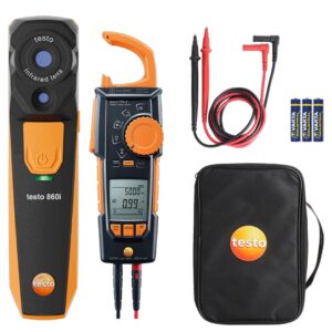 testo 860i комплект електрика - тепловізор для смартфона зі струмовими кліщами для енергоаудиту, систем ОВК, електрики, будівництва, СТО, автомобілів